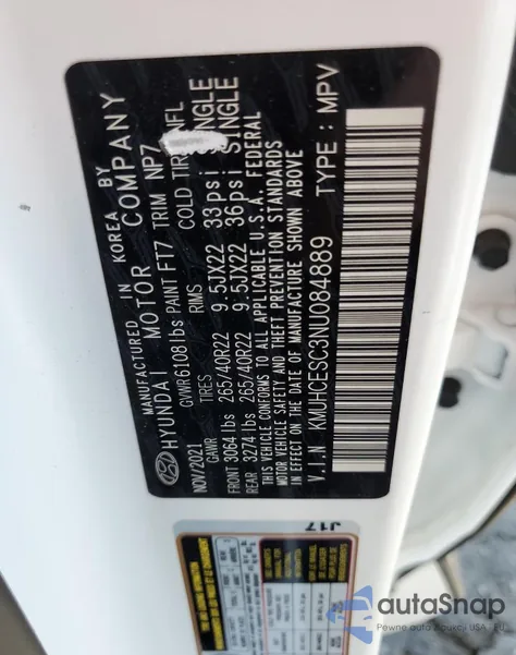 2022 Genesis Gv80 Base from USA, damaged, VIN KMUHCESC3NU084889